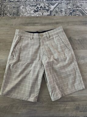 Men's Plaid Khaki Shorts